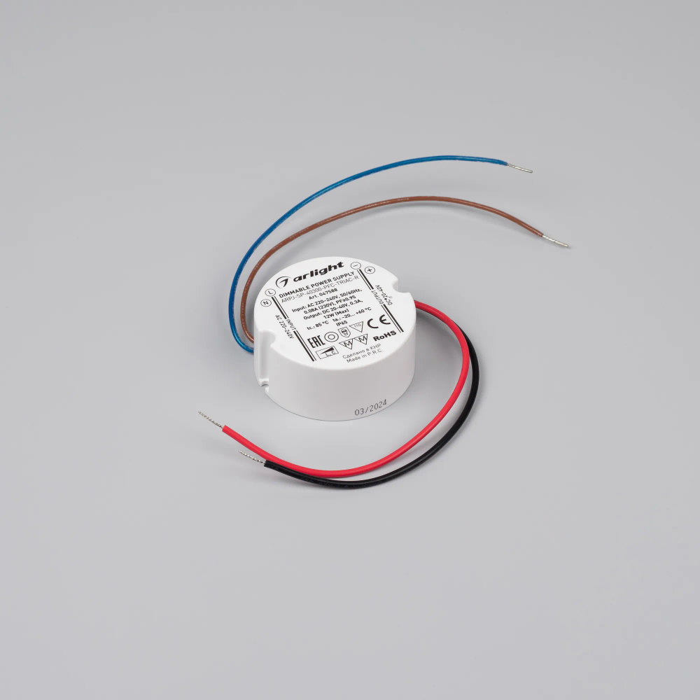 Блок питания ARPJ-SP-40300-PFC-TRIAC-R (12W, 20-40V, 300mA) (Arlight, IP65 Пластик, 5 лет) 047588