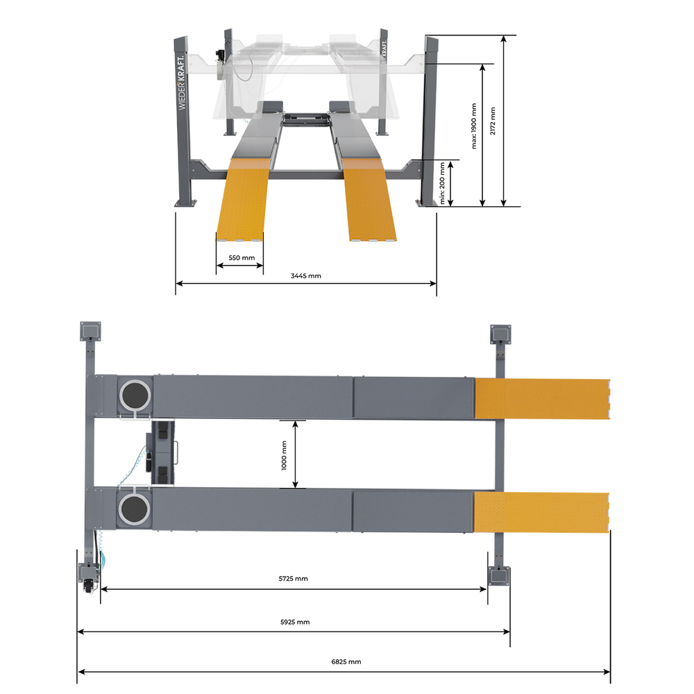 WDK-550 Подъемник четырехстоечный 5,5 тонн, 380В