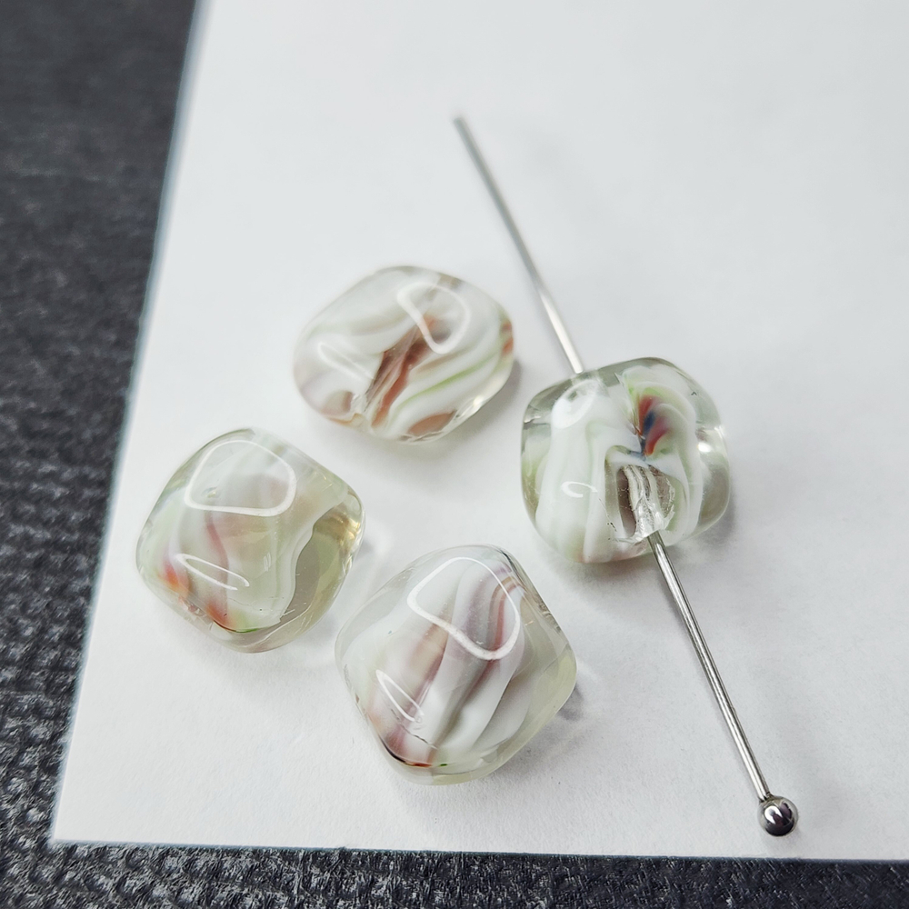 Бусины лэмпворк, витой квадрат, р-р 10мм, штучно