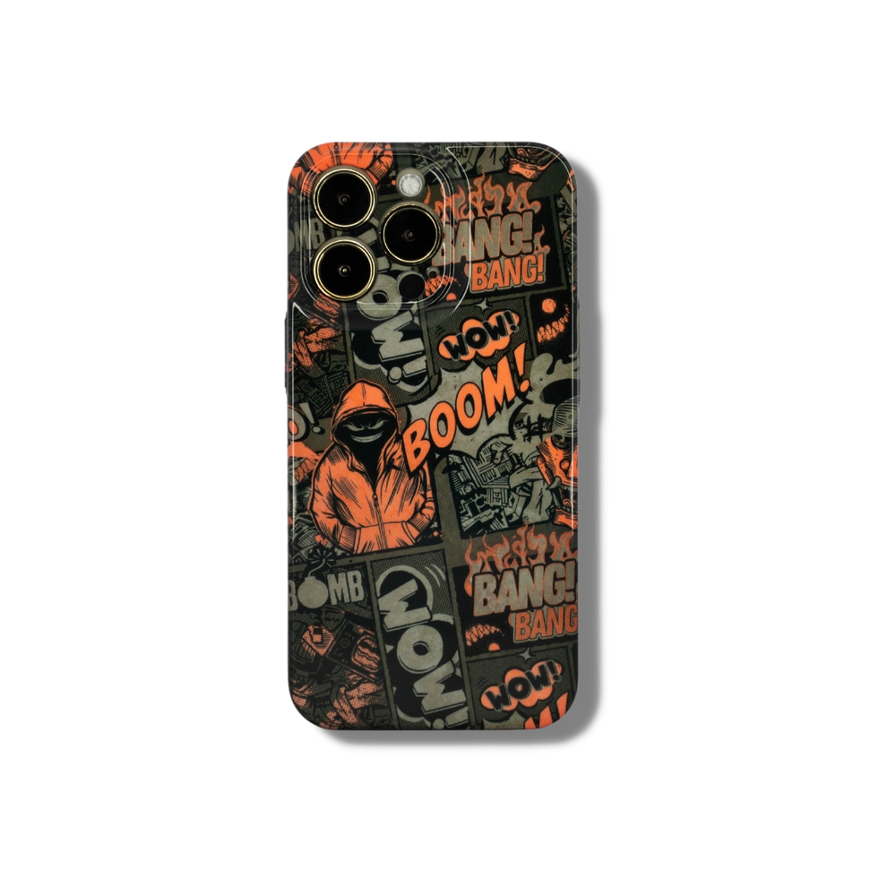 Чехол пластик-принт. Boom orange
