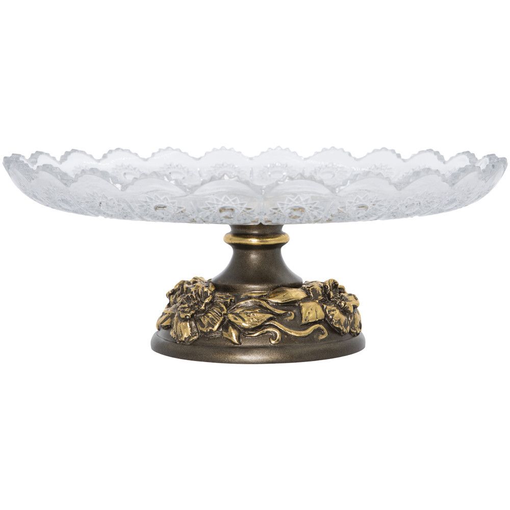 Фруктовница Лето Бронза со стеклянной чашей