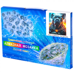 Алмазная мозаика Alingar, на подрамнике, с полным заполнением, (глянц), 20х30 см, 20 цветов, "Грозный пес"