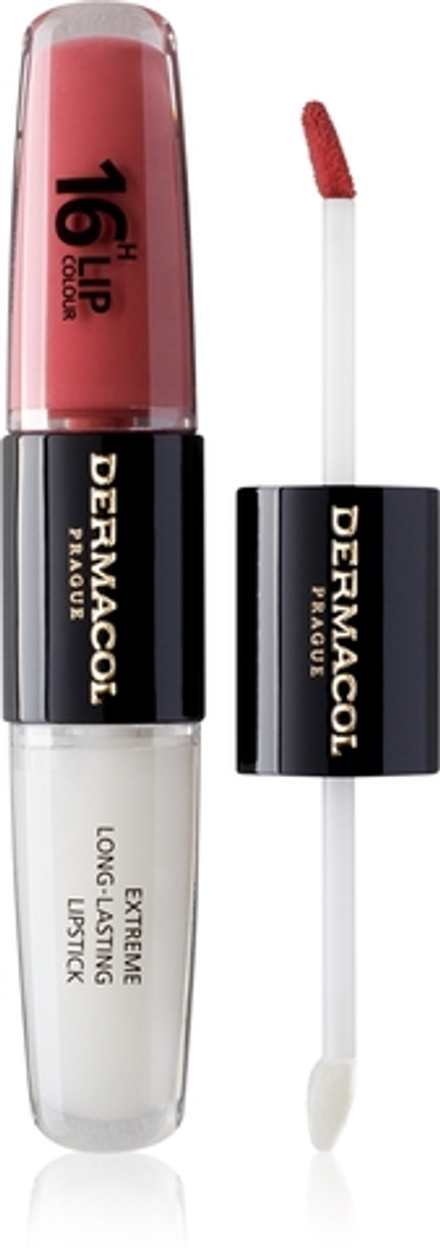 Dermacol 16H Lip Colour - Долговременная помада и блеск для губ оттенок 01 Bella Aura, 2 ml