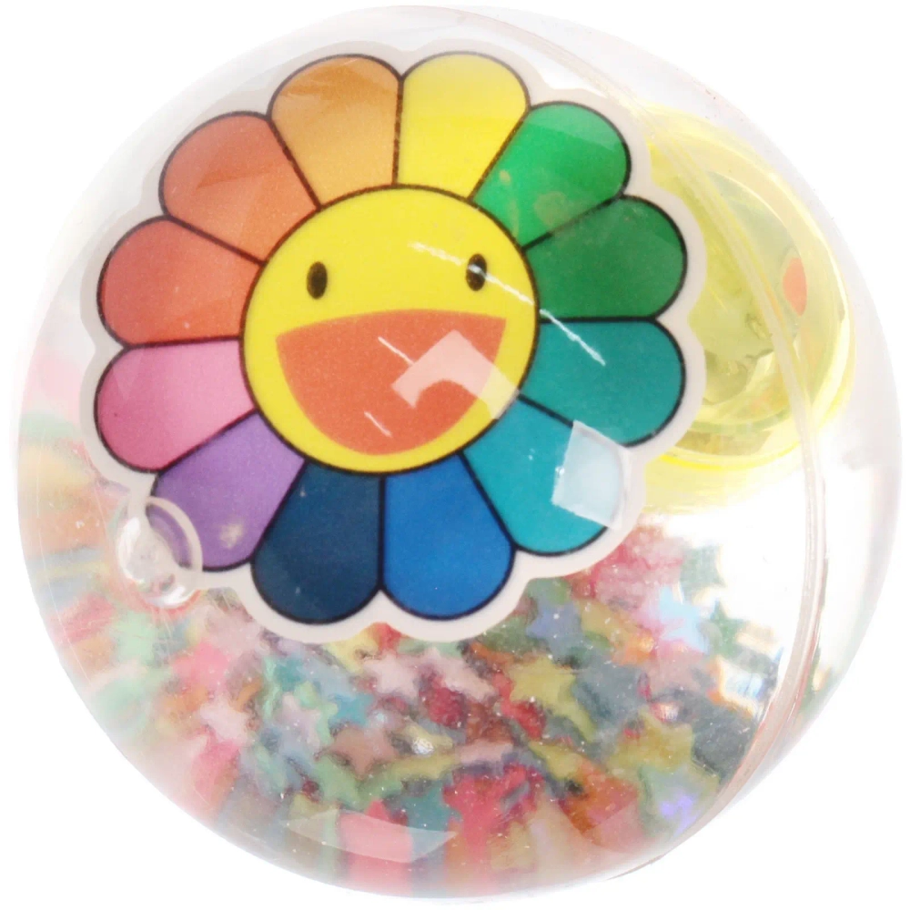 Мяч 6,5 см «Радужный цветочек» (попрыгун с водой и подсветкой) СТИКЕР НА ВЛОЖЕНИЕ