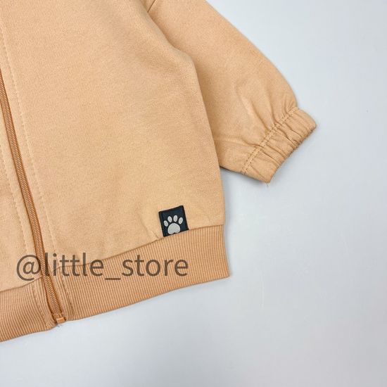 Толстовка "Таксы" из футера с начесом, итальянский песок