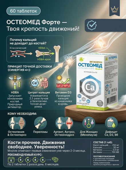 Остеомед Форте таб. №60 Умный кальций точно по адресу