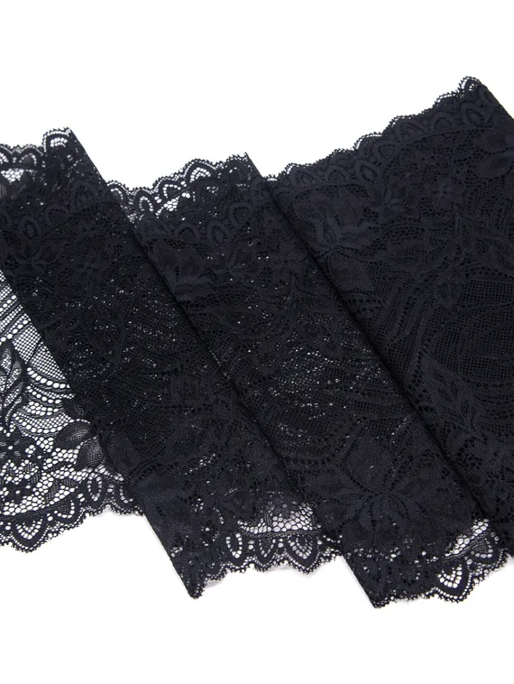 03-249 Кружево эластичное 23 см, черный 170
