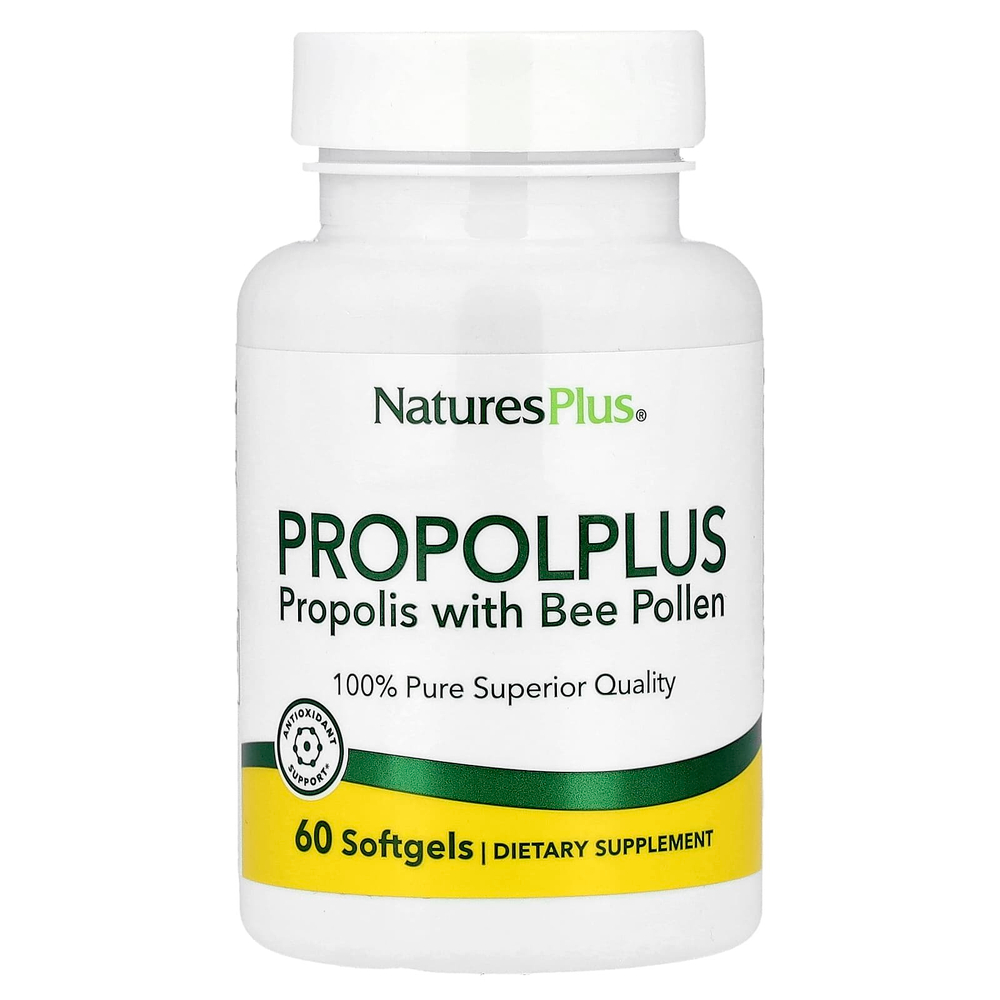NaturesPlus, Propolplus, прополис с пчелиной пыльцой, 60 капсул
