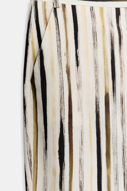 ZARA БРЮКИ ИЗ ПОПЛИНА В ПОЛОСКУ — ZW COLLECTION, КОРИЧНЕВЫЙ/ЭКРЮ