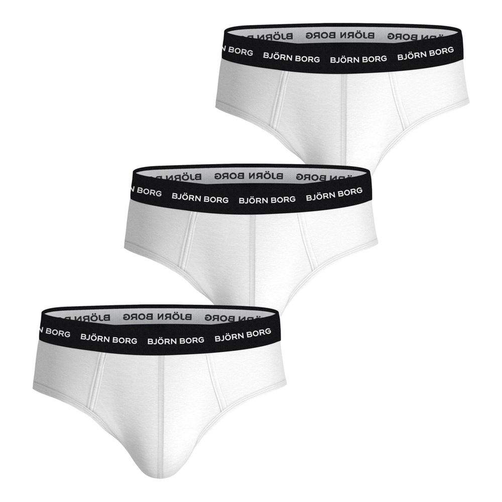 Björn Borg Cotton Stretch Brief Boxer Shorts 3 Pack Men - White, Black