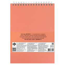 Альбом для рисования (Скетчпад) А5+ 40 л, блок - белый офсет 120 г/м², арт. 70195 ЖЕНСТВЕННОСТЬ /обложка полноцветная печать, твёрдый переплёт на гребне, матовая ламинация, УФ-лак выборочный /