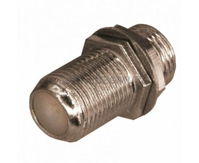 Переходник F-гнездо - F-гнездо бочка с кольцом