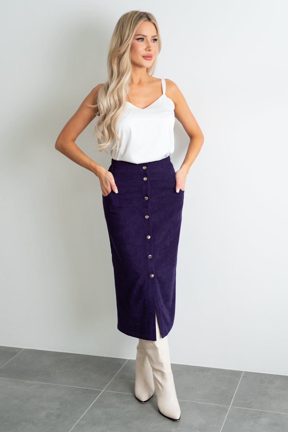 Юбка-карандаш из микровельвета