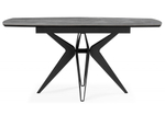 Керамический стол Woodville Риполь 160(205)х89 larka grey, черный