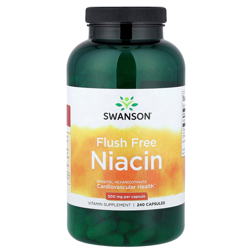 Swanson Vitamins, Ниацин, без промывки, 500 мг, 240 капсул