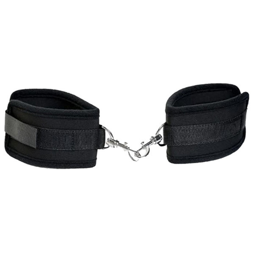 Наручники из неопрена черного цвета ToyFa Theatre 701002