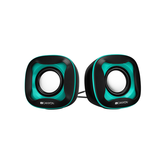Canyon USB 2.0 Speaker black+light blue 7472C 2*3W 4 Ohm ABS 1.2m cable with USB2.0 & 3.5mm  Колонки