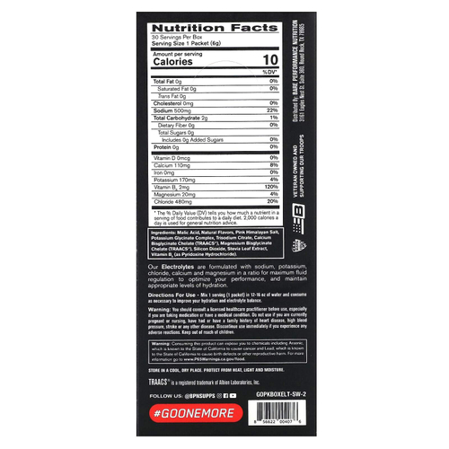 BPN, электролиты, смесь для приготовления гидратирующего напитка, соленый арбуз, 30 пакетиков по 6 г (0,21 унции)