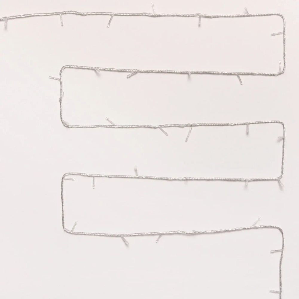 Гирлянда для дома «Водопад» нить 9,5м 100 ламп LED прозрач.пров, 8 реж,IP-20, Теплый белый (возможность соединения)