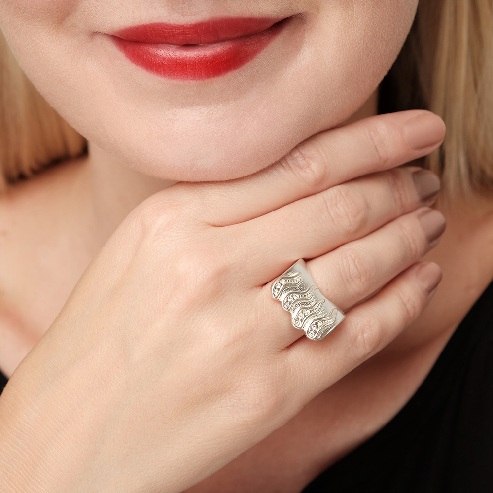 "Салем" кольцо в серебряном покрытии из коллекции "Нимфа" от Jenavi