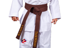 Пояс для тхэквондо ProfSport с вышивкой коричневый