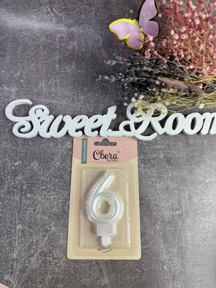 Свечи свеча Цифра 6 Воздушный шарик Жемчужный Перламутр 4,5х7 + 1см 1шт