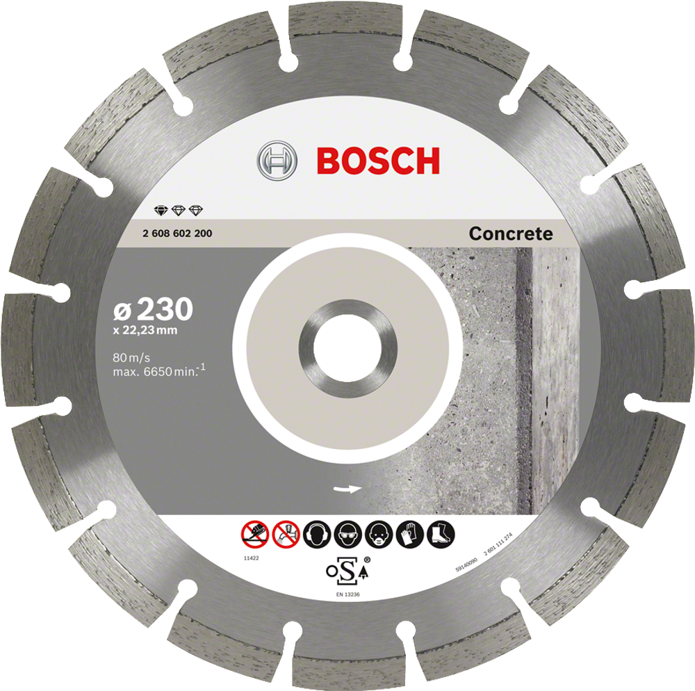 Алмазный отрезной круг Standard for Concrete 230 мм, 10 шт. 2608603243