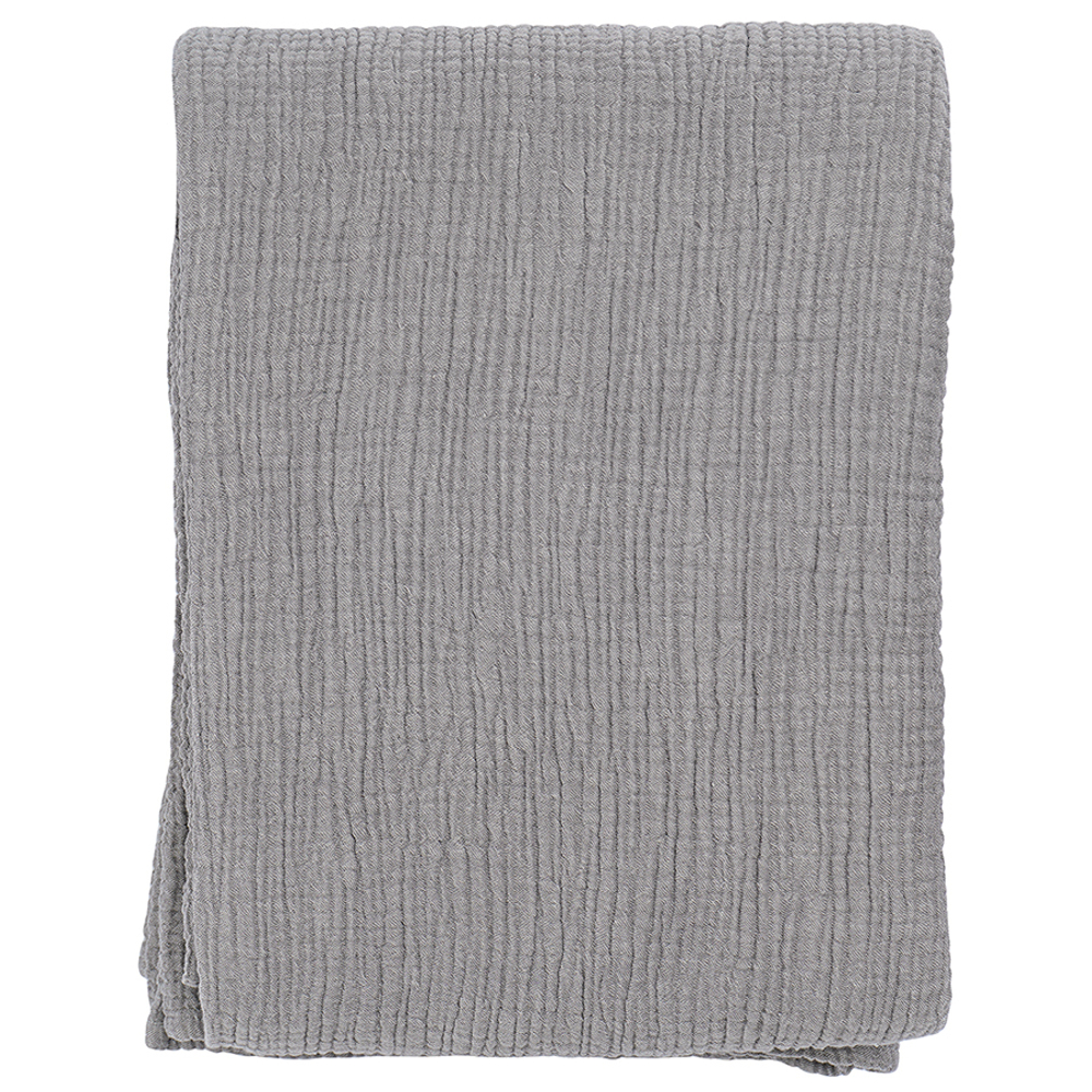 Покрывало двухстороннее из многослойного муслина серого цвета из коллекции essential, 180х250 см
