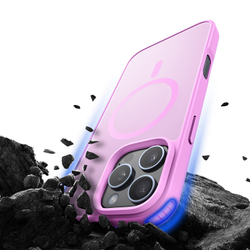 Защитный матовый чехол розового цвета (Rose Pink) с MagSafe для iPhone 16 Pro Max, серия Yind Series от Dux Ducis