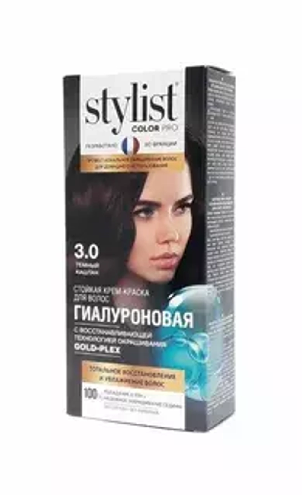 ФИТОКОСМЕТИК STYLIST COLOR PRO Тон 3.0 Темный каштан Стойкая крем-краска Гиалуроновая,115мл*17