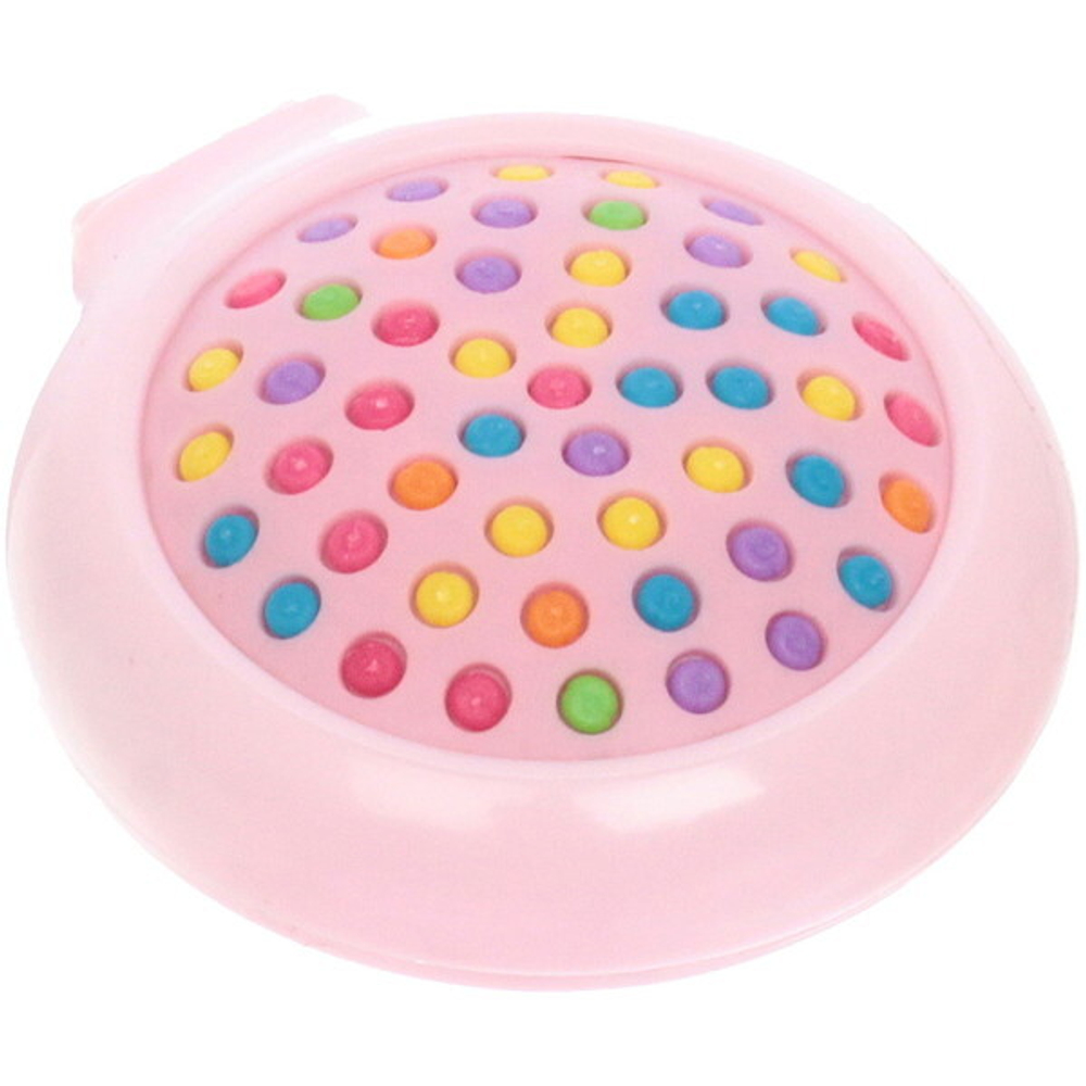 Расческа массажная складная с зеркалом, круглая «Monaco - Cat Mat», микс 4 цвета, 7 см (коробка PVC)