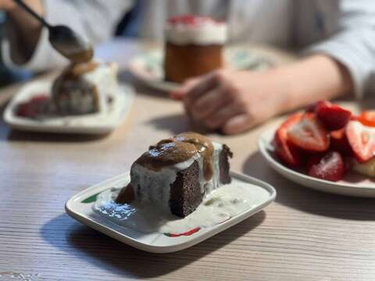 Творожный чизкейк с козьей карамелью