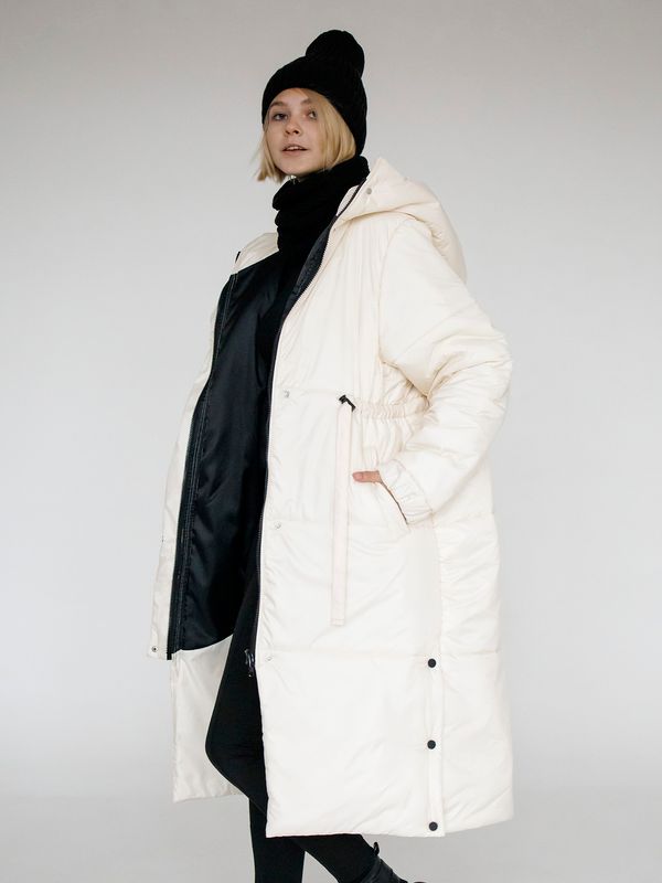 Пуховик зимний женский молочный - фото 12