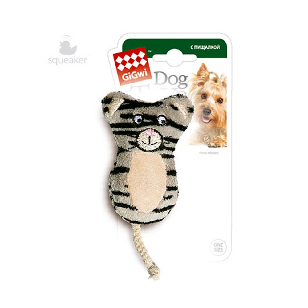 Gigwi PLUSH FRIENDZ игрушка для собак кот с пищалкой 9 см