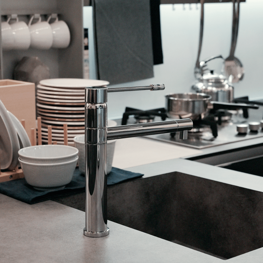 Комплект кухонной мебели с островом Lube Clover, цвет серый, комплект бытовой техники включает в себя встраиваемый холодильник с морозильной камерой, смеситель, духовой шкаф, варочную поверхность и посудомоечную машину, 49327