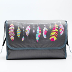 4300996 Сумка-органайзер для коляски и санок "Перья", цвет серый