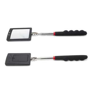 Зеркало смотровое телескопическое с подсветкой (2LED, 52х83мм, L общая 285-876мм), в блистере Forsage F-617RL2