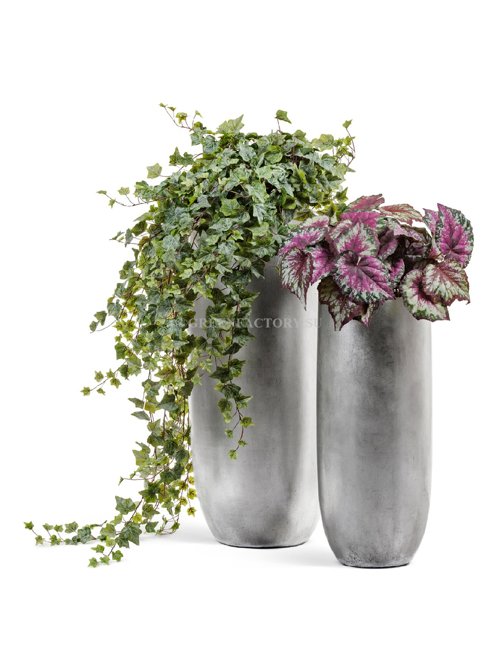 Кашпо TREEZ Effectory - Metal - Высокий округлый конус - Серебро