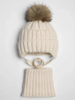 Шапка зимняя детская на завязках и снуд