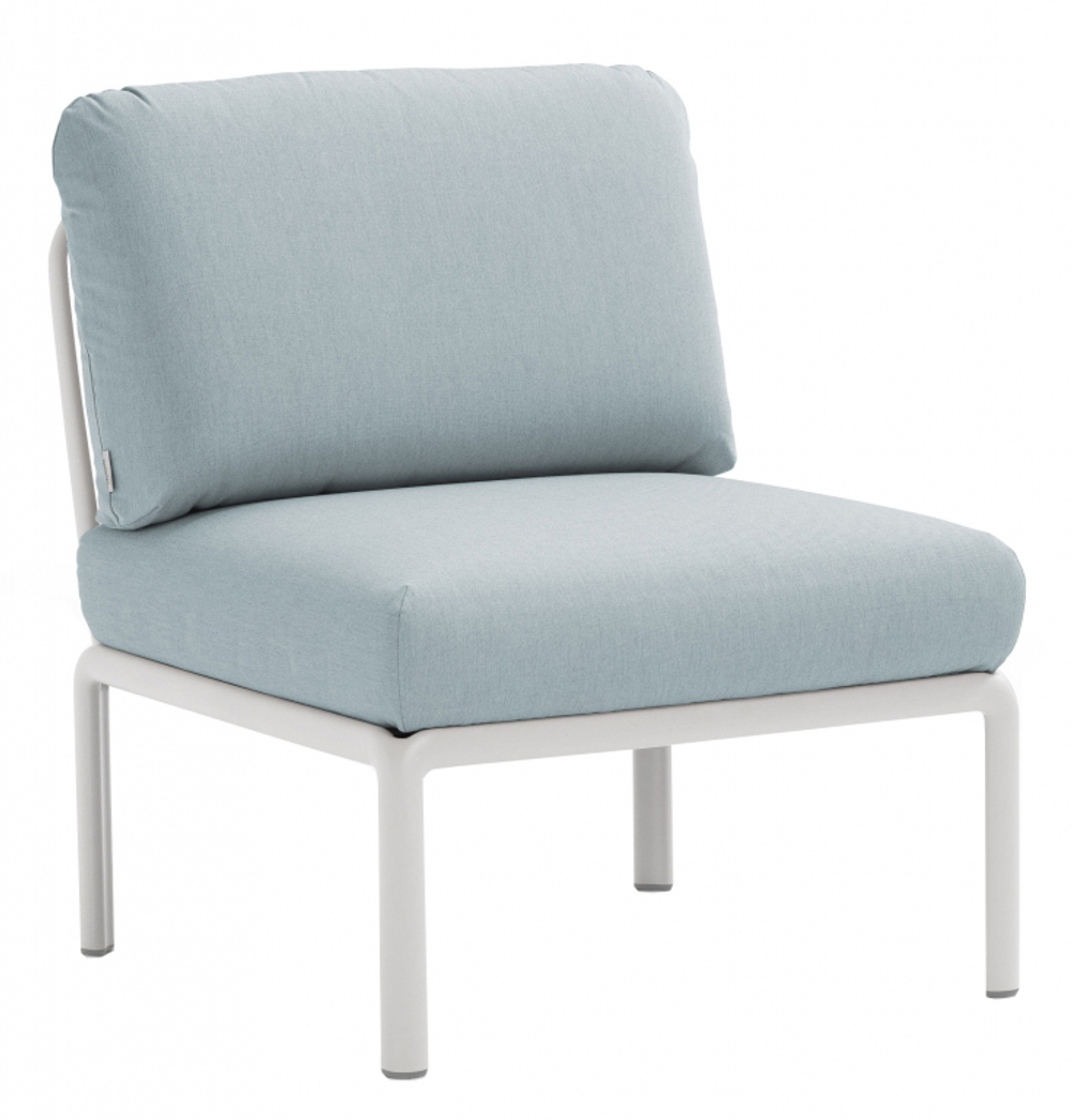 Модуль центральный пластиковый с подушками Nardi Komodo Elemento Centrale, белый, лед