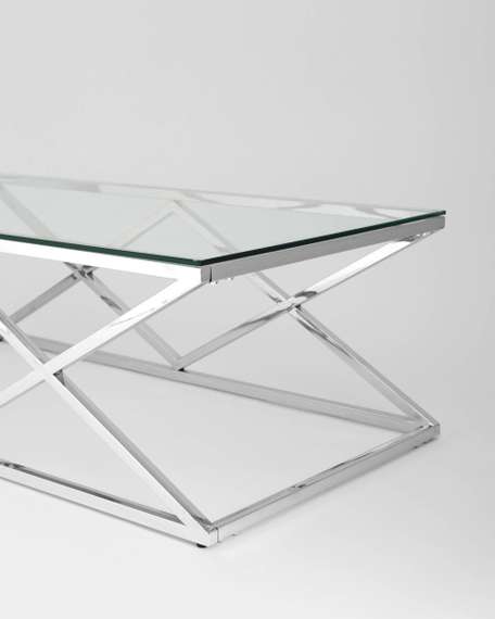 Журнальный стол 120*60 ИНСИГНИЯ серебро