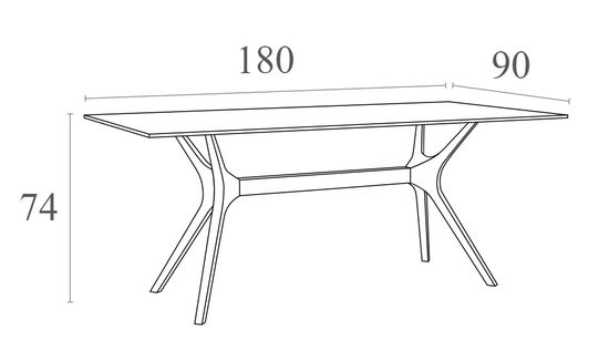 Стол пластиковый Ibiza Table 180 Турция