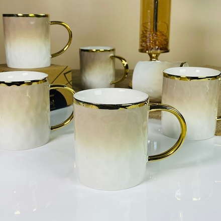 Lenardi 122-119 Набор из 6 кружек 350мл TORONTO CREAM в под.уп.(х8)Фарфор