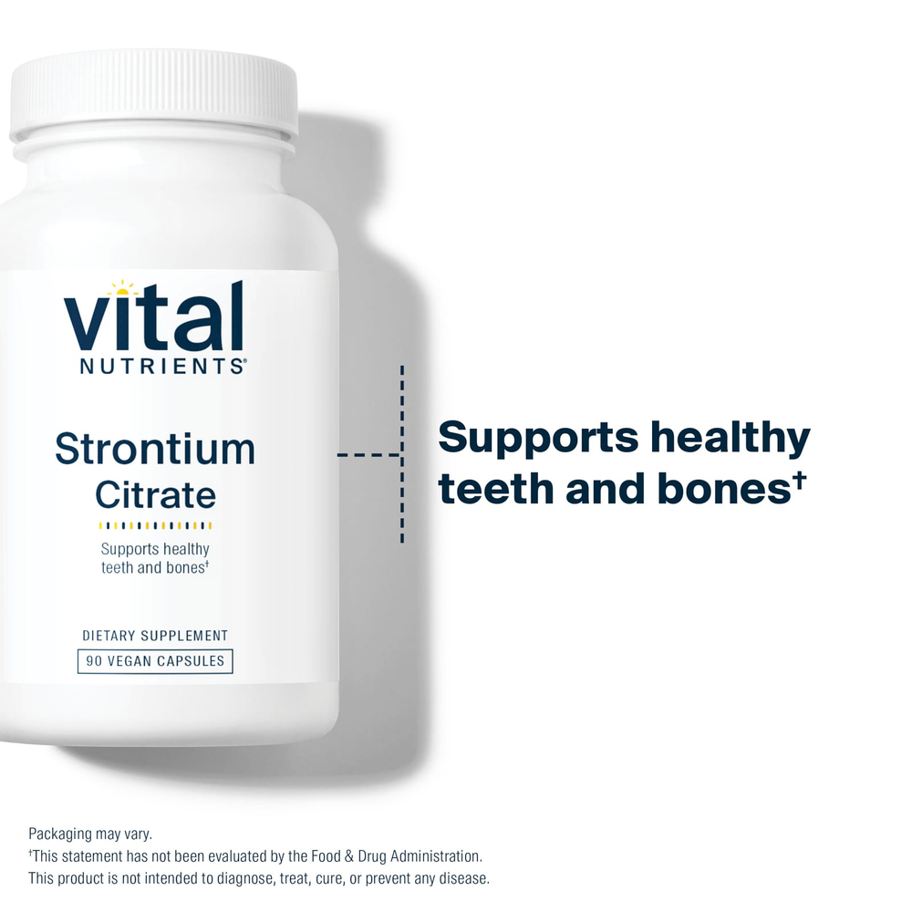 Vital Nutrients, Цитрат стронция, 90 веганских капсул (227 мг на капсулу)