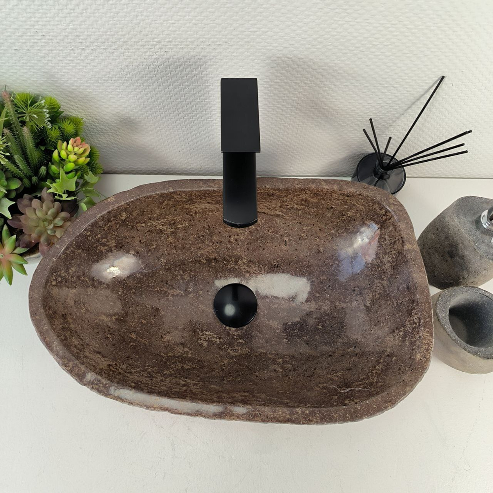 Раковина из речного камня RS-65527 50*32*16 0856