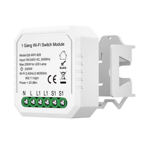 ST9000.500.01C WI-FI реле 1 канал,250W, IP20, L46xW46xH18, 230V, Белый AROUND