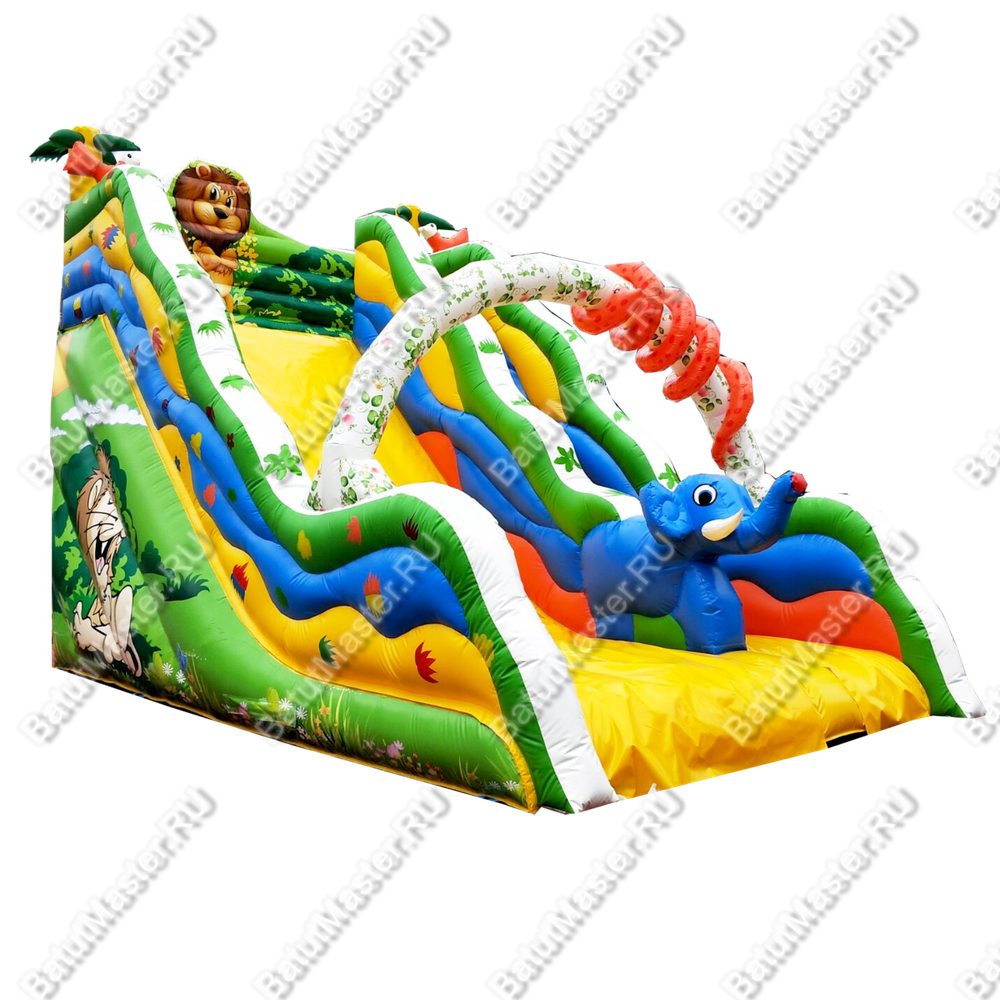 Надувной батут-горка "Тропический микс" 8*5*6 м