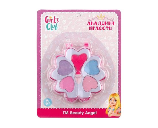 Набор теней для девочки "Girl's Club" в наборе: тени в 3-х цветах: розовый, голубой, фиолетовый.