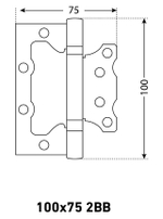 Петля  БЕЗ ВРЕЗКИ  АЛЛЮР  накл. 2BB BN черн.никель (цена за 2шт) 100*75  2 подш. БЛИСТЕР  / 12162