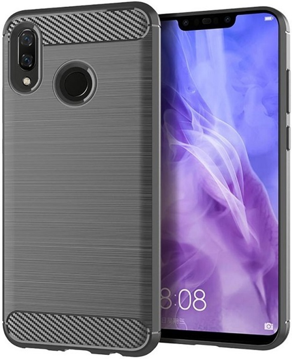 Чехол для Huawei Nova 3 цвет Gray (серый), серия Carbon от Caseport